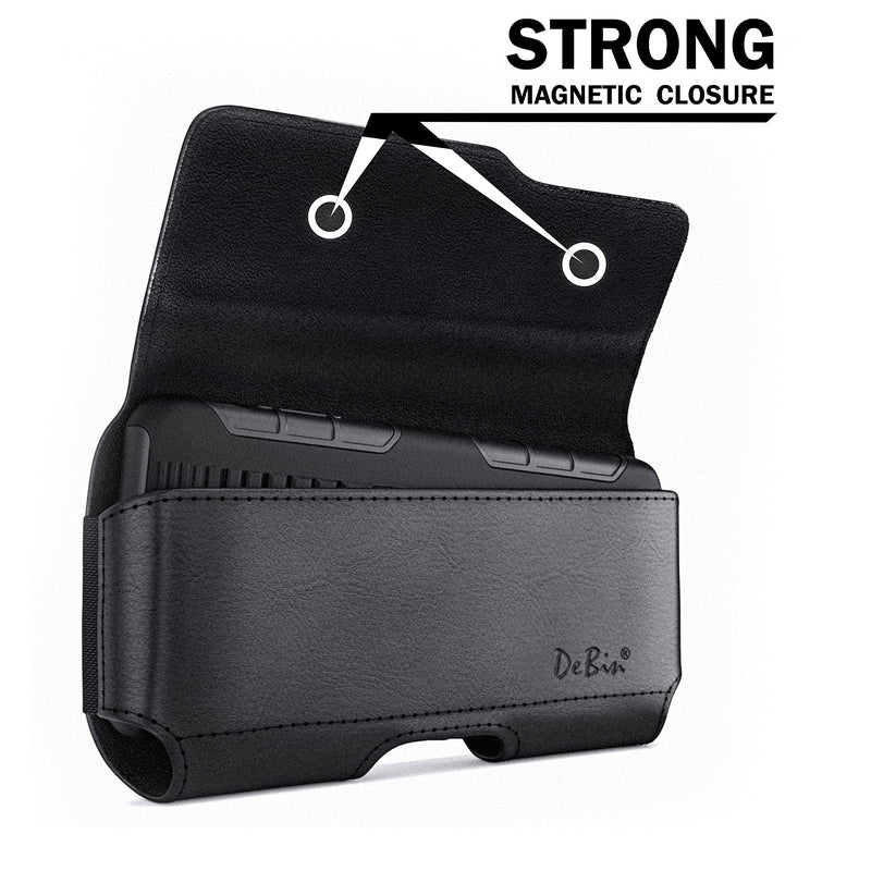 [Australia - AusPower] - DeBin Case for Galaxy S23+ Plus, S22+, S21+, S20+, S10+, S8+, S9+, S20 FE A20 A30 A50 A51 Cell Phone Belt Holder with Clip Holster Pouch Cover (Fits Samsung Phone with Otterbox Case) Medium Black 
