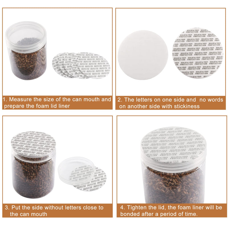 [Australia - AusPower] - PATIKIL 89mm/3.5" Foam Lid Liner, 150 Pack PS Foam Resistant Tamper Pressure Sensitive Seal for Bottle Cap Liners Seals 89mm/3.5" 