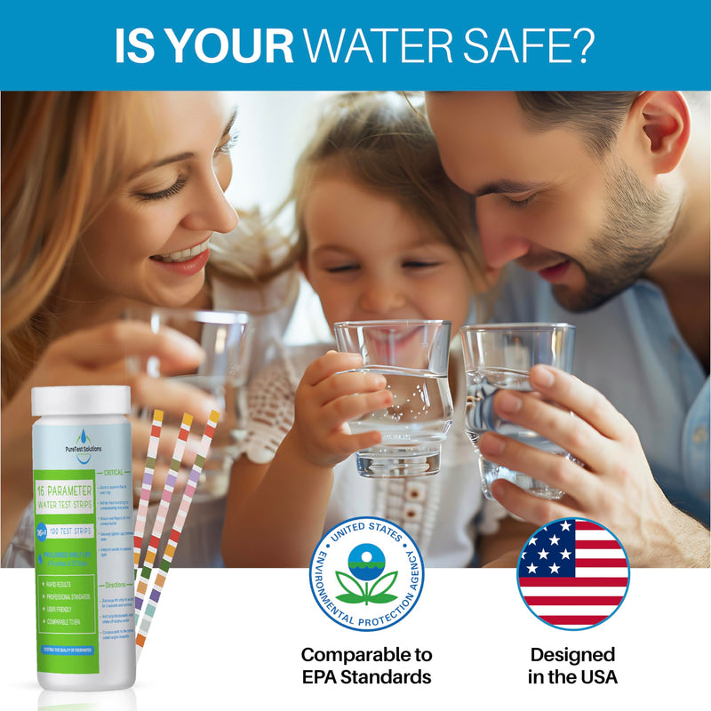 [Australia - AusPower] - 17 in 1 Complete Drinking Water Test Kit (100 Strips & 2 Bacteria Testers) Assesses for Lead, Alkalinity, Chlorine, Hardness, Iron, Fluoride, Copper, and More 
