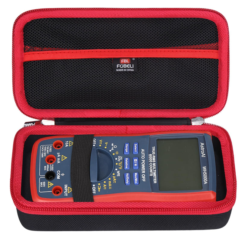 [Australia - AusPower] - FBLFOBELI Storage Carrying Case Compatible with AstroAI Digital Multimeter Analyzer TRMS 6000 Counts Volt Meter Ohmmeter Auto-Ranging Tester (Case Only) (Black) Black 