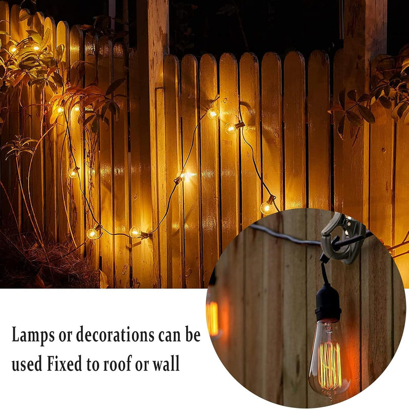 [Australia - AusPower] - Outdoor String Lights Hooks, Screw Hooks for Hanging Christmas Lights, Light Hanger Hooks for Patio Lights, Light Wire and Plants - Black, 20 Pack Wall 