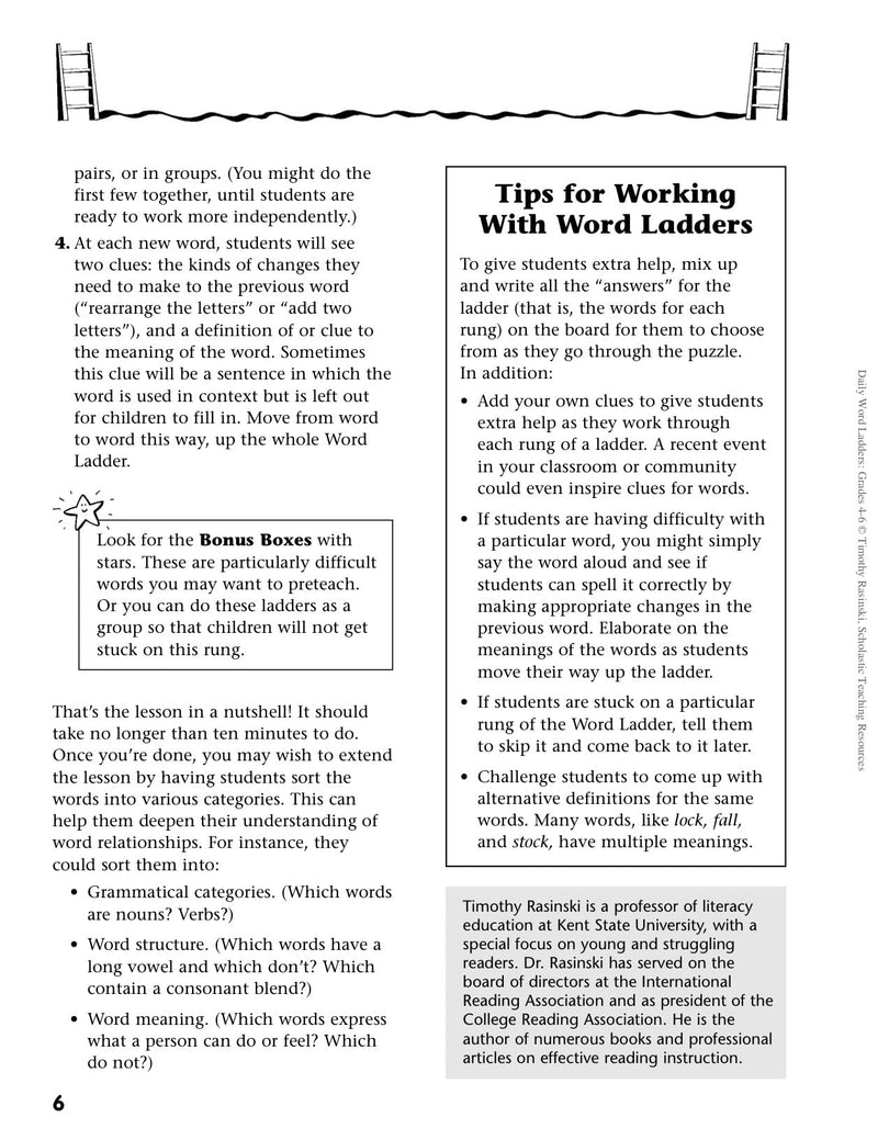 [Australia - AusPower] - Daily Word Ladders: Grades 4-6: 100 Reproducible Word Study Lessons That Help Kids Boost Reading, Vocabulary, Spelling & Phonics Skills--Independently! 