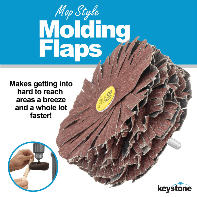 [Australia - AusPower] - 4" Abrasive Sanding Mop Flap Sander for Drill or Drill Press, 1/4" Shank Flap Wheel Sander for Woodworking, Finishing and Contours, 80 Grit, 120 Grit and 180 Grit, 3 Pack All 3 Grits Sanders 