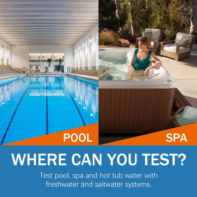 [Australia - AusPower] - 9 Way Pool Test Kit - Hot Tub and Spa Water Chemical Test Kit for pH & Total Chlorine & Free Chlorine & Bromine & Total Alkalinity & Calcium Hardness & Cyanuric Acid & Copper & Phosphate 9 in 1 Pool Test Kit 