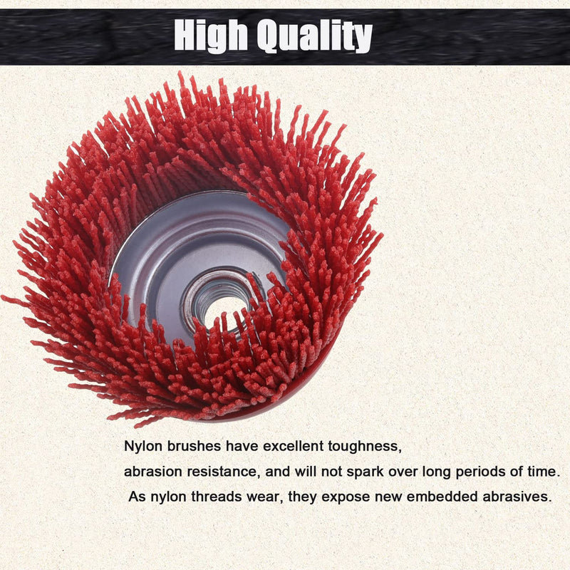 [Australia - AusPower] - Abrasive Filament Nylon Bristle Cup Brush, 4" Nylon Cup Brush for Angle Grinder, 5/8" 11 Thread, 1/4" Drill Arbor-Remove Rust, Removal Rust Paint &Surface Prepping 1 Pack 