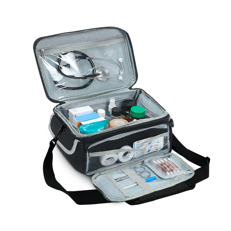 [Australia - AusPower] - Nebulizer Carrying Case for Travel, with Shoulder Strap for Tabletop or Portable Nebulizer, Nebulizer Accessories and Supplies, First Responder Bag, Medical Bag Empty 