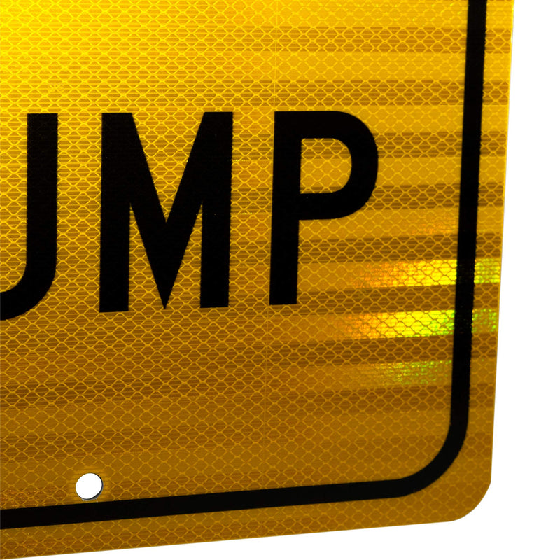 NMC TM157J Traffic Sign, Legend "SLOW - SPEED BUMP", 12" Length x 18" Height, Engineer Grade Prismatic Reflective Aluminum 0.080, Black On Yellow