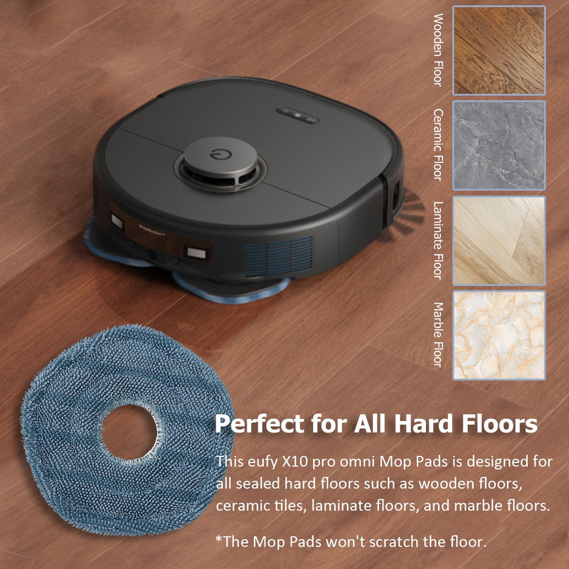 Replacement Parts Kit compatible with eufy X10 Pro Omni Robot Vacuum Accessories, 2 Roller Brushes, 4 Filters, 6 Side Brushes, 4 Mop Pads, 6 Dust Bags (22 Pack) X10 Accessories - 22 Pack