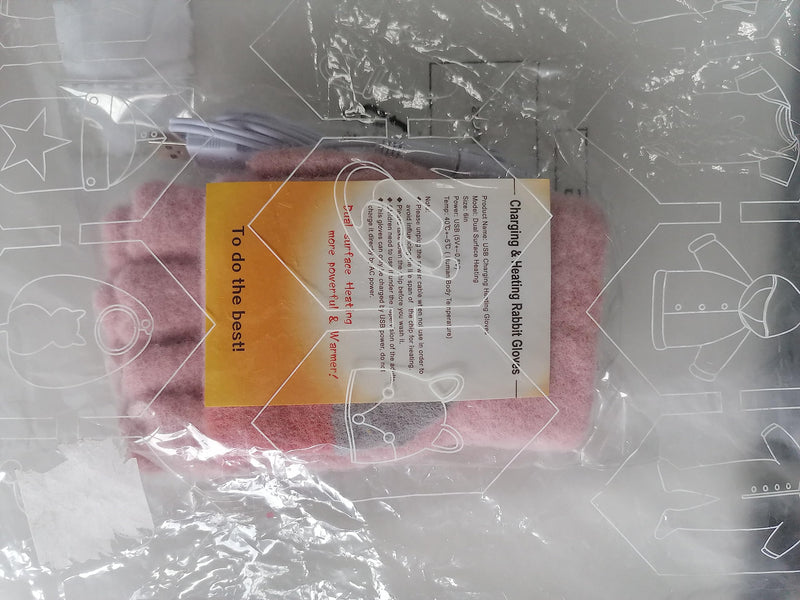 [Australia - AusPower] - Women's & Men's USB Heated Gloves Mitten Full & Half Fingerless Winter Hands Warmer Laptop Gloves Colorful Pink 