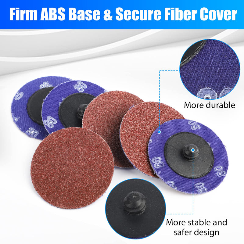 [Australia - AusPower] - Linkstyle 61-Piece 50 mm Sanding Discs Set, Quick Change Discs with 1/4 Inch Disc Pad Holder, Surface Polishing Sanders for Die Sanders, Polishing, Burr Finish, Rust Paint Removal Paint 61 Pieces 