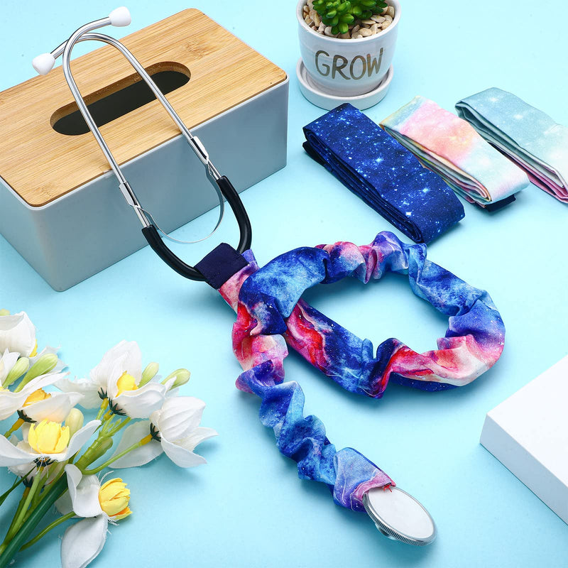 [Australia - AusPower] - 4 Pieces Stethoscope Covers with Removable Tube Handmade Stethoscope Accessories for Nurses Doctors (Starry Sky) Starry Sky 