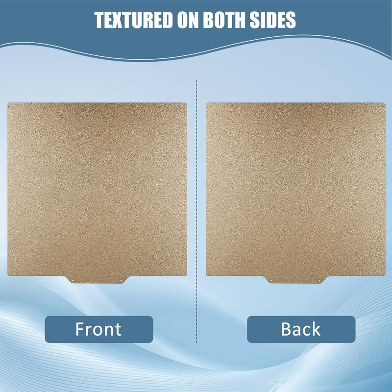 CCTREE Double Sided Textured PEI Sheet for QIDI X-Max 3, PEI Spring Steel Build Plate Flexible Print Bed Removable Surface Platform for QIDI X-Max 3, Geetch A30 Pro 3D Printers, 330 * 330 mm 330*330