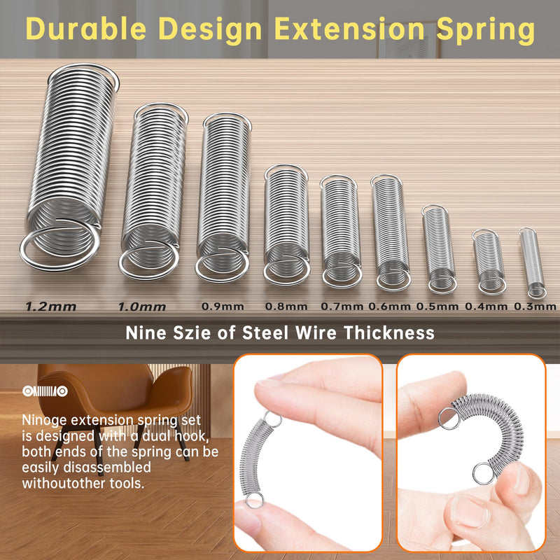 [Australia - AusPower] - 100 Pcs Extension Spring, Beesini Extension Spring Assortment Kit 25 Different Sizes, Stainless Steel Springs, Small Spring Assortment for Home Repairs, 25 Individual Bags 