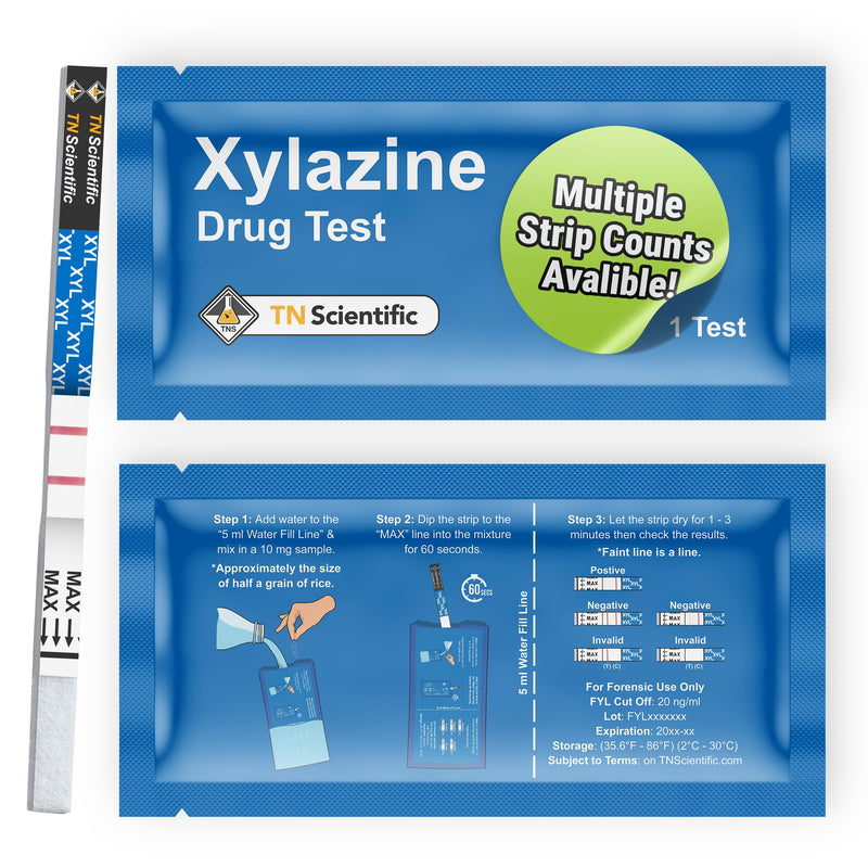 [Australia - AusPower] - Xylazine Drug Test Strips Kit - [Choose Your Quantity] - Powder, Liquid, & Urinalysis Forensic Testing (5) 5 
