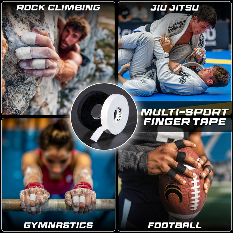 Cannon Sports 10 Pack Athletic Finger Tape - 0.5 Inch x 45 Feet Each Roll - Extra Strong Adhesive for Rock Climbing, Jiu-Jitsu, Wrestling, Martial Arts, Weight Training, Volleyball (White, 10 Pack) White