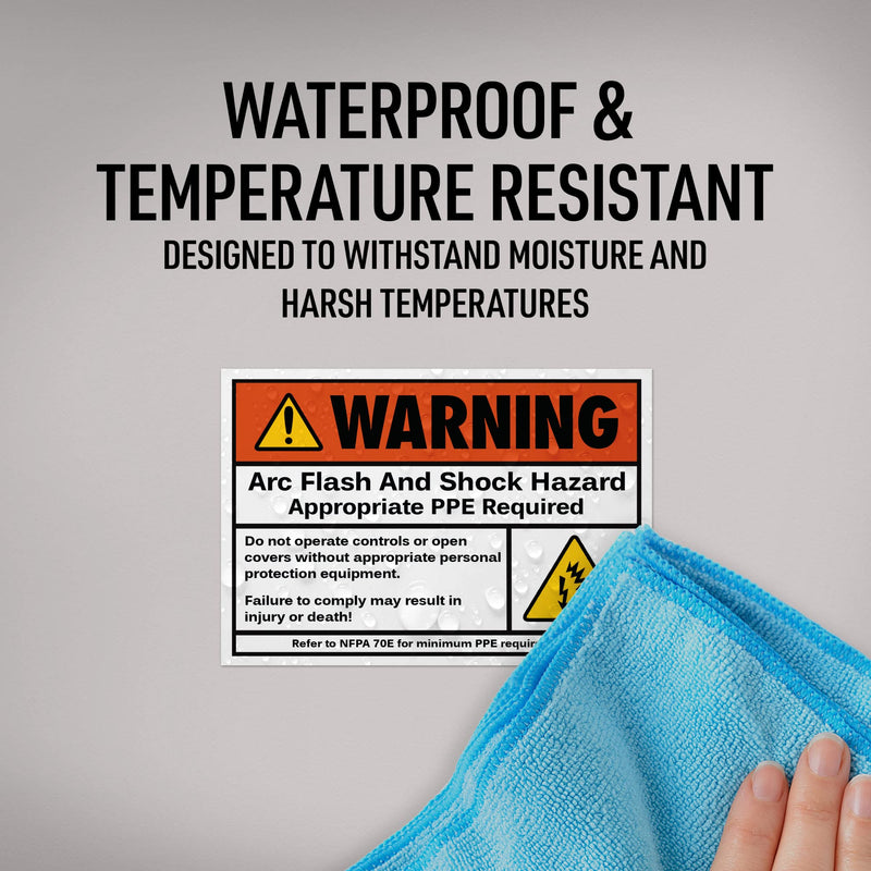 Avery Arc Flash/Shock Warning Labels, Waterproof, UV Resistant, Preprinted, 3.5" x 5", 40 Warning Decal Labels 3.5" x 5" 40 Labels