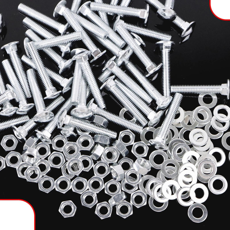 [Australia - AusPower] - 50 Pcs Bench Slats Replacement Kit - M6x35mm Galvanized Hardware Set for Metal Frame Benches - Fits 17mm-21mm Wood Slats Including Rustic Oak 