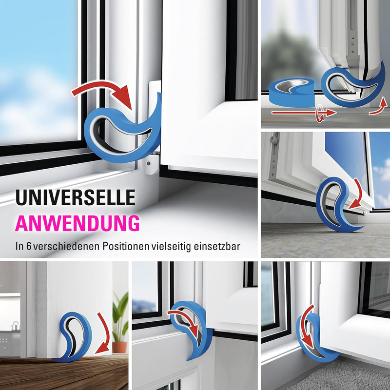[Australia - AusPower] - Door and Window Stopper, Multi-Functional Door and Window Wedge, Convenient Door Hook, Window Clamp, Keep Doors and Windows Open with Ease, Home and Office Accessory, (Black, 2 Pack) Black Door 