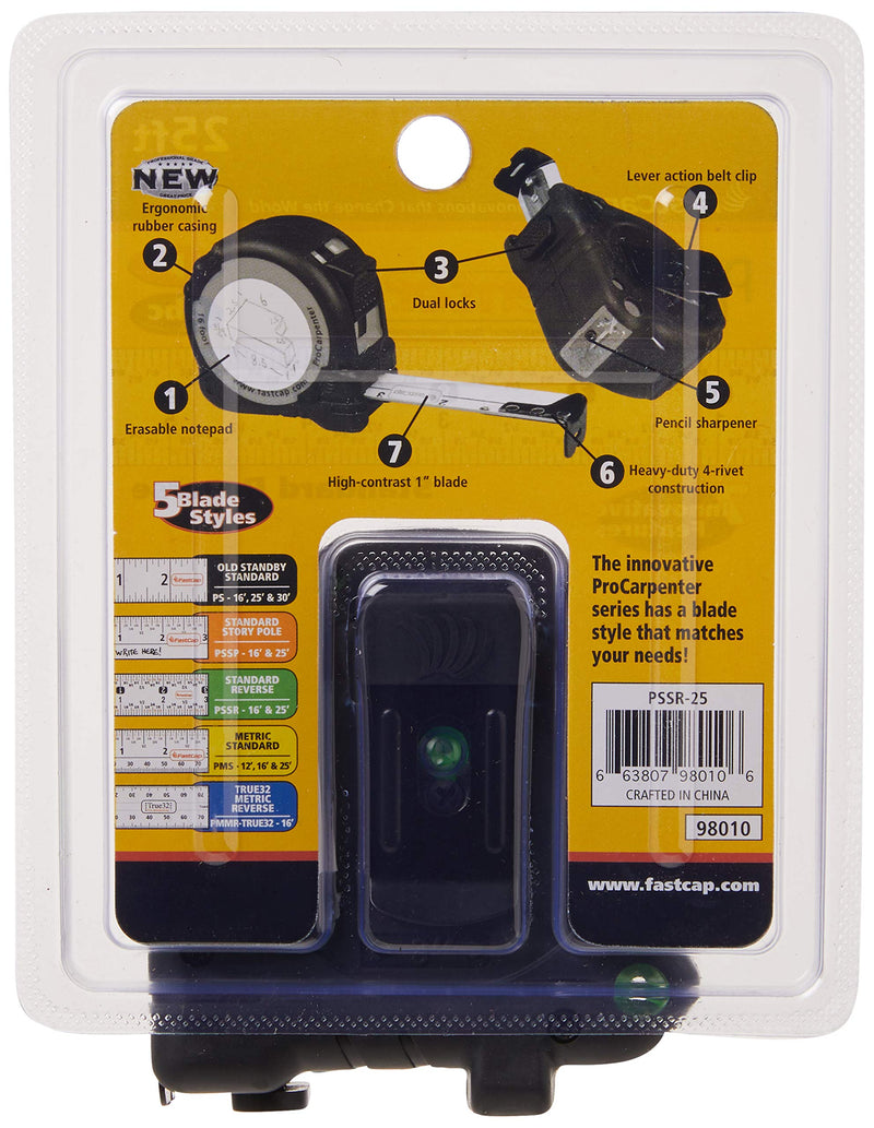 [Australia - AusPower] - FastCap PSSR25 25 Foot Lefty/Righty Measuring Tape , Black & Fastcap PMS-12 12-Foot Metric/Standard Measuring Tape 