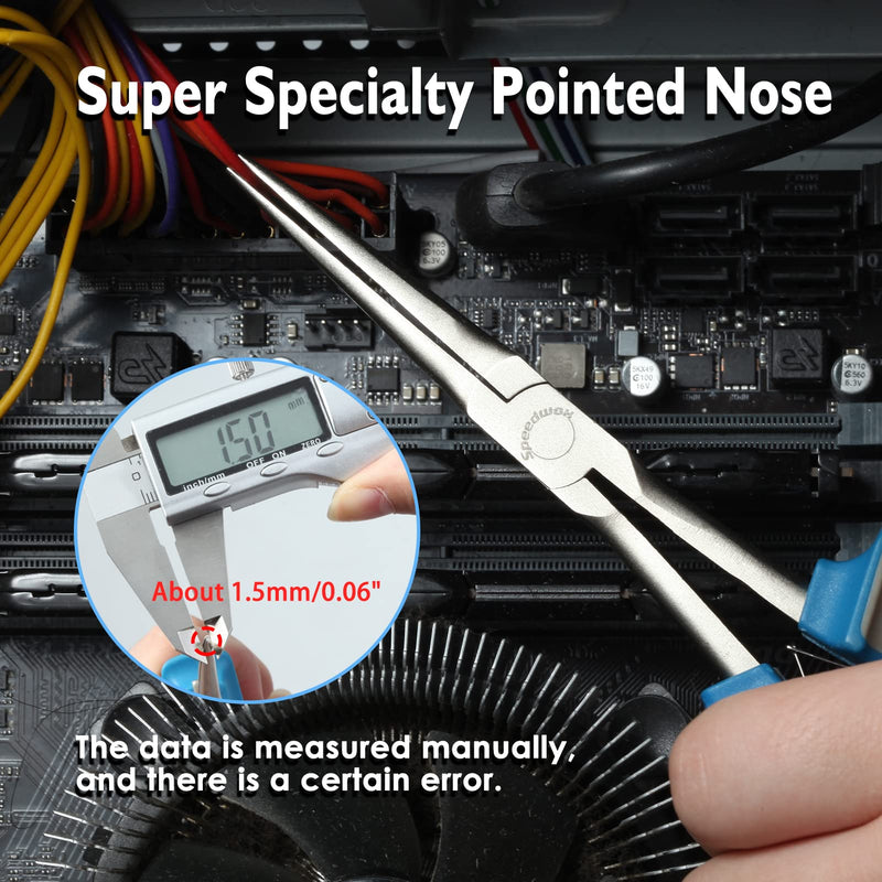 [Australia - AusPower] - SPEEDWOX Long Reach Needle Nose Pliers 7 Inches Slim Extra Long Nose Pliers Mini Precision Wire Looping Fine Pliers for Jewelry Making, Bending Wire and Small Object Gripping, Smooth Jaws 