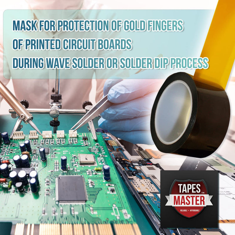 [Australia - AusPower] - Tapes Master 5" x 36 Yds 1 Mil Polyimide High Temperature Heat Resistant Heat Transfer Thermal Electrical Insulation 3D Printer Surface Tape with Silicone Adhesive 3” Core, No Residue 