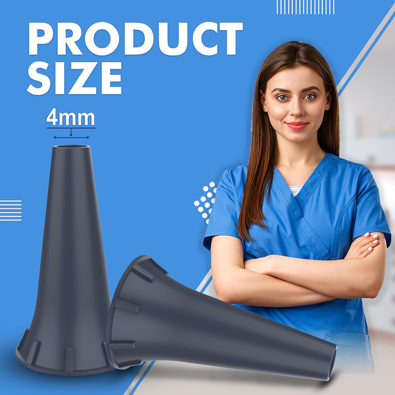 [Australia - AusPower] - 4 mm Otoscope Ear Specula Tips Compatible with welcelln, K.a.w.e, Ries-TER and H.e.i.n.e Otoscopes Disposable (4 mm, 100, Count) 4 mm 100 Count 