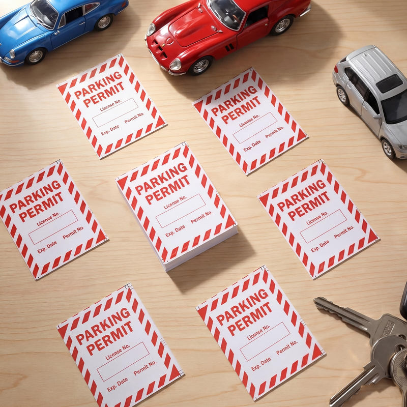 100 Pack Writable Static Cling Parking Decal Parking Car Permit Labels Stickers 2.5" x 2" Numbered 001-100 Clear Labels