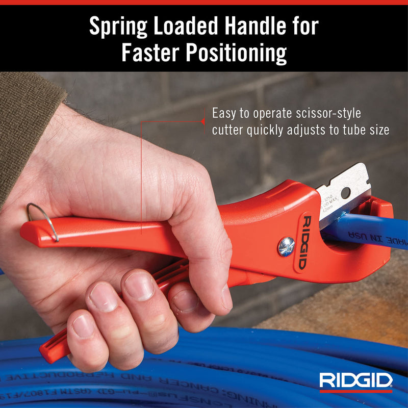 [Australia - AusPower] - RIDGID 23488 Model PC-1250 Single Stroke Plastic Pipe and Tubing Cutter, 1/8-inch to 1-5/8-inch Pipe Cutter Small 