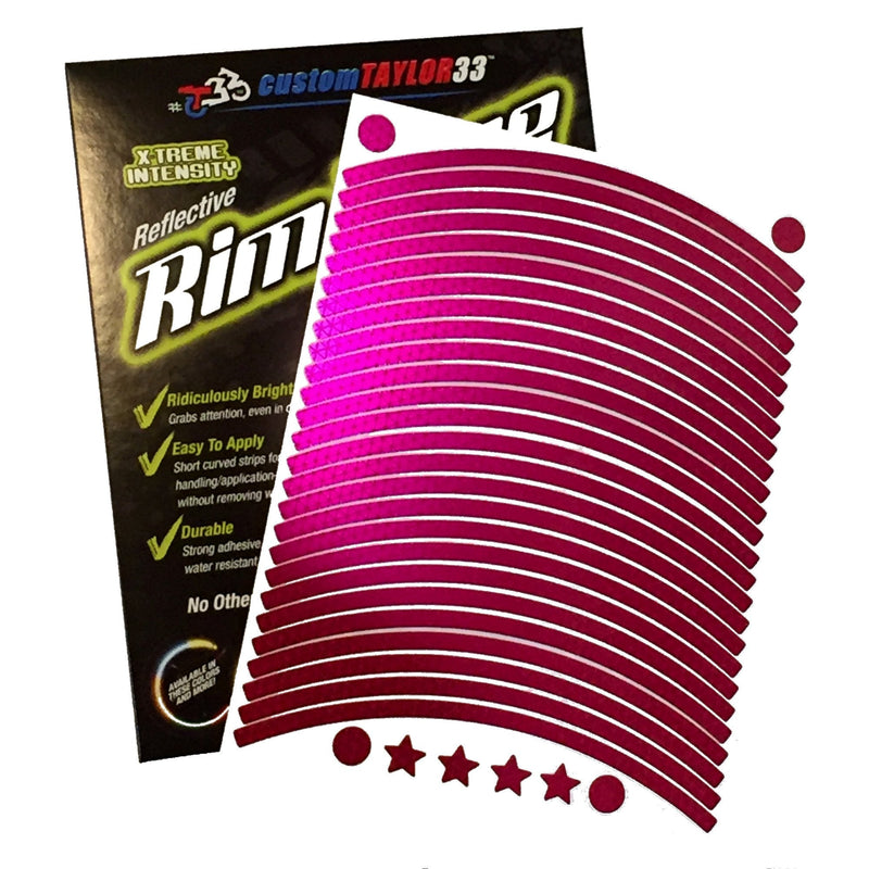 customTAYLOR33 New Special Edition Hot Pink High Intensity Grade Reflective Copyrighted Safety Rim Tapes, 17" (Rim Size for Most SportsBikes) 17" (Rim Size, for SportsBikes)