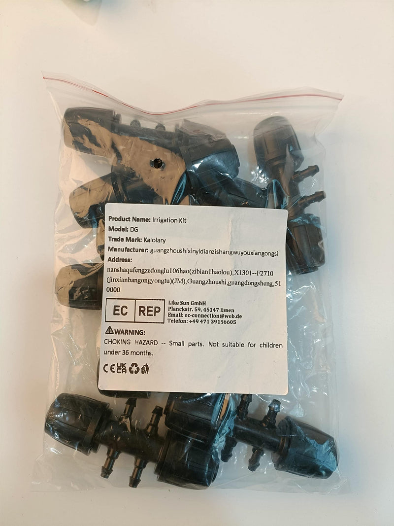 [Australia - AusPower] - Kalolary 10PCS Barbed Tee 1/2 inch to 1/4 inch Irrigation Tube Anti-Drop Premiun Quality Fitting (fits 13mm ID/ 4mm ID), 16mm PE Pipe Lock Female Connector to 47 Pipe Variable Diameter Six-Way Adapter Black 