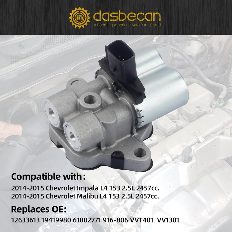 [Australia - AusPower] - Dasbecan Engine Variable Timing Oil Control Valve VVT Solenoid Compatible with Chevrolet Chevy Malibu Impala 2.5L 2014 2015 Replaces# 12633613 19419980 916-806 918-806 