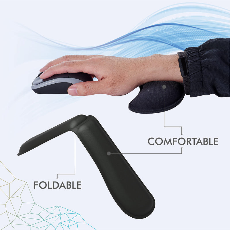 [Australia - AusPower] - Ergonomic Gel Keyboard Wrist Rest & Mousepad Rests for Computer, Silky Memory Foam for Typing, Laptop Keyboard and Mouse Desk Pads Support Hand and Arm, 2 Piece Pad for Office and Travel Black Combo 