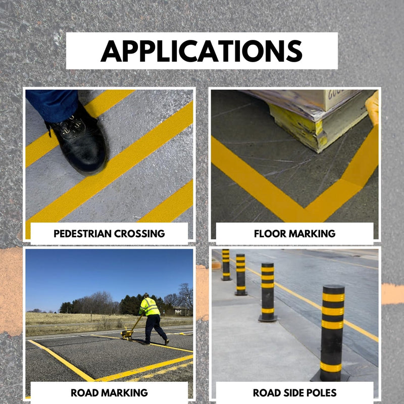 DuraMark Reflective RPT-750 Yellow Reflective Pavement Marking Tape – Bast Federal Certified, Slip Resistant, Premium Durability, Outdoor, Heavy-Duty, Rubber Base Safety Tape, (2 Inches x 18 Feet) 2 Inch x 18 Ft