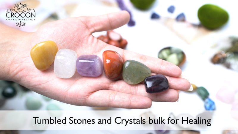 Crocon Stones and Crystals Bulk 2000+ Carats Natural Crystal Kit for Reiki Healing Crystal Polished, Tumble Stones, Chakra Balancing, Gift, Home Decor Size Larvikite Tumble 1 Pound