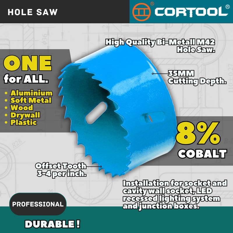 [Australia - AusPower] - 1 Inch Hole Saw with Arbor for Metal and Wood Cutting, Bi-Metal Hole Cutter, 1" Hole Saw Kit for Drywall, Wood, PVC Boards, Fiberglass and Vent Pipes 1"（25mm） 