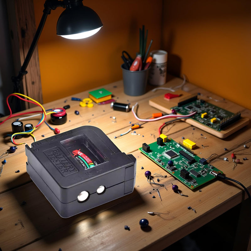 Black BT860 Tester Voltage Checkers Voltage Meter for AA AAA 9V 1.5V Button Cell Batteries Voltage Tester Electrical Equipment Tools for Home Improvement