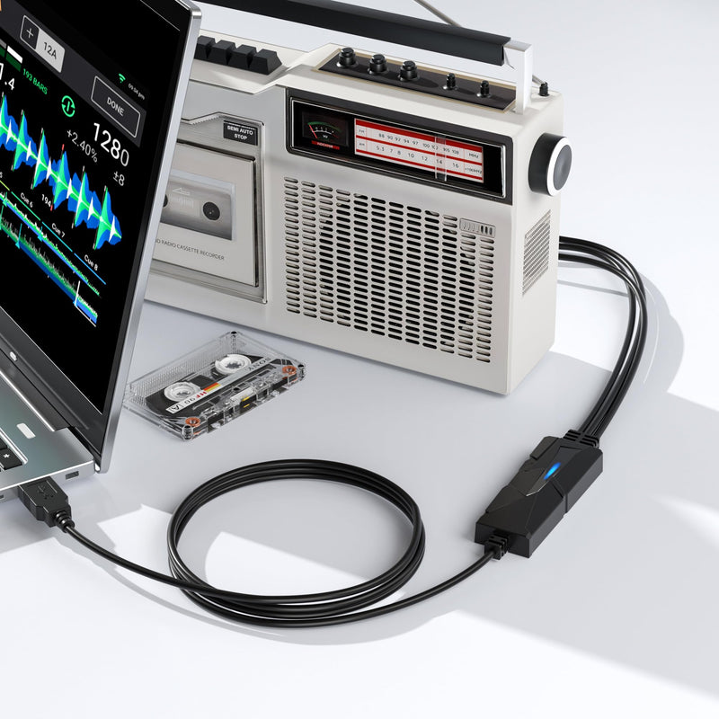 [Australia - AusPower] - DigitalLife USB 2.0 Audio Capture Card Grabber - Cassette Tapes to Digital MP3 Converter from Stereo RCA/3.5mm Music Interface 