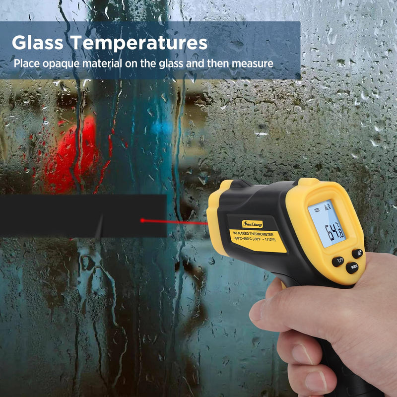 Infrared Thermometer Laser Temperature Gun -58? to 1112? with Adjustable Emissivity & Max and Min Measure Laser Digital IR Thermometer Gun Temp IR Surface Tool Heat Temp Gun for Cooking.