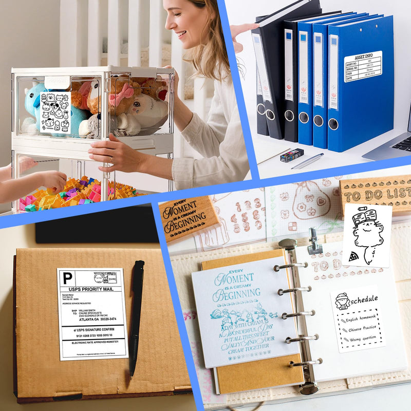Thermal Labels Maker Tapes for B21/B3S/B1 Printer,1.57" X 2.36" (40 X 60mm) 125 Labels/Roll,Multi-Purpose Adhesive Labels Sticker Paper for Home Office Small Business Address School,6 Rolls White 40*60mm-6 Rolls