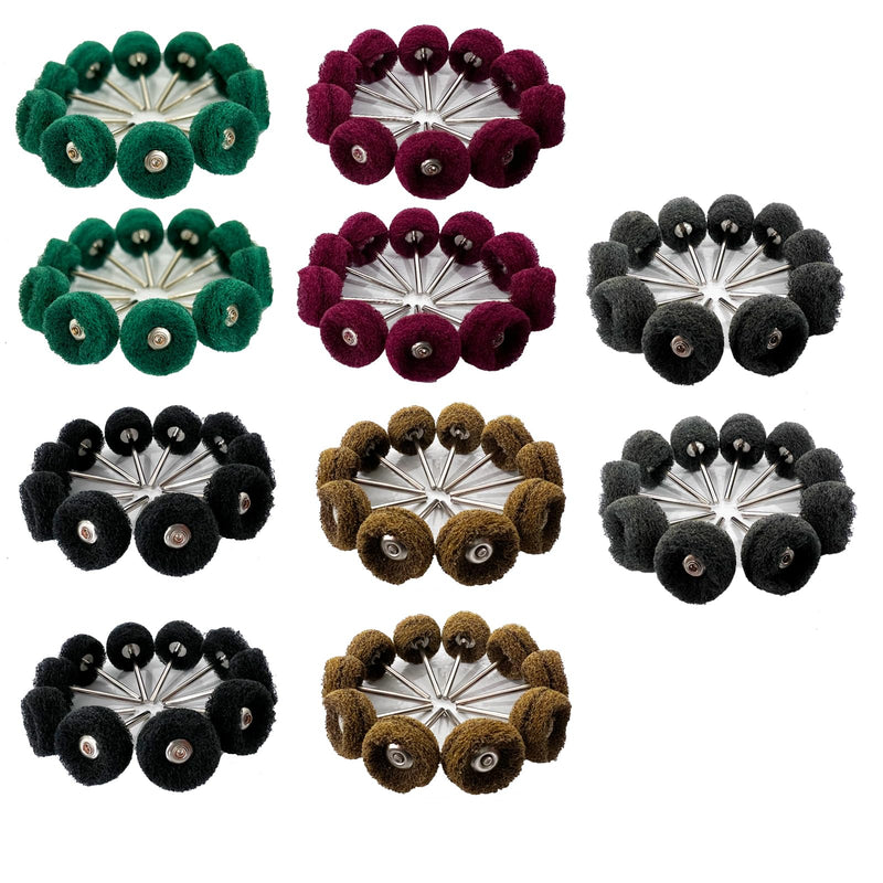 [Australia - AusPower] - Buffing Wheel 100 Pack Abrasive Polishing Deburring Wheels Metal Polishing Kit Rotary Tool Accessories for Metal Polishing, Rusting Cleaning, Paint Removal, and Other Fine Detail Work 