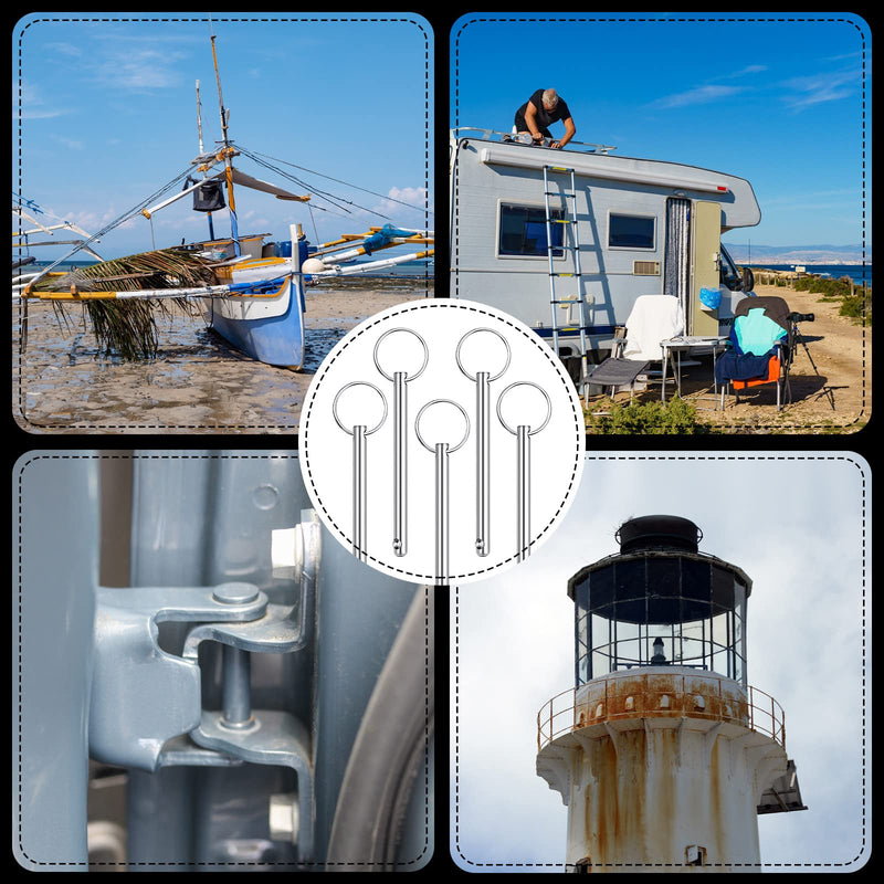 [Australia - AusPower] - LEIFIDE Quick Release Pin for Bimini Top,Diameter 0.25 inch, Usable Length 2 x 19/25'' (70mm) Total Length 3 x 3/20'' (80mm) Bimini Top Pin Marine Hardware Pin Stainless Steel Trailer Pin (8 Pcs) 8 