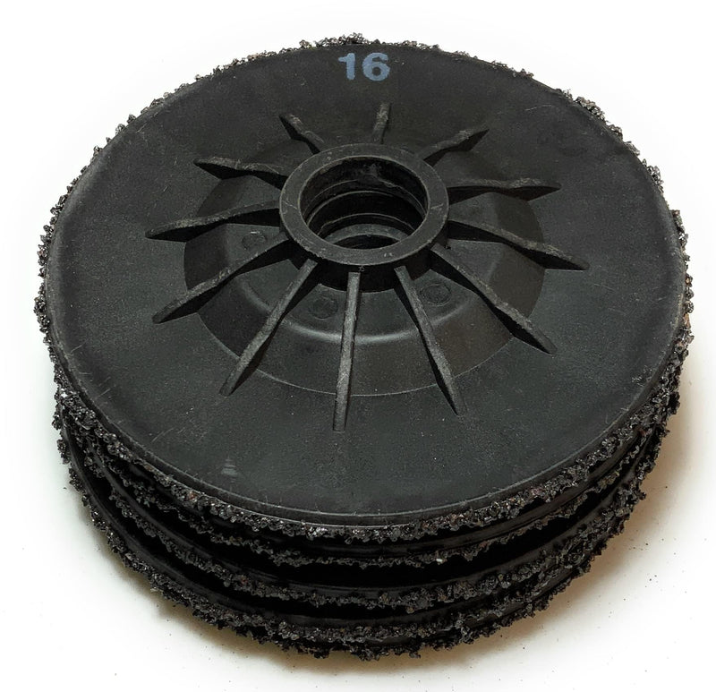 [Australia - AusPower] - SIGNI S/C Plastic Back Grinding Disc for Granite/Marble/Concrete and Glass(16 Grit, 4.5 inch) 5 Pack 16 Grit 