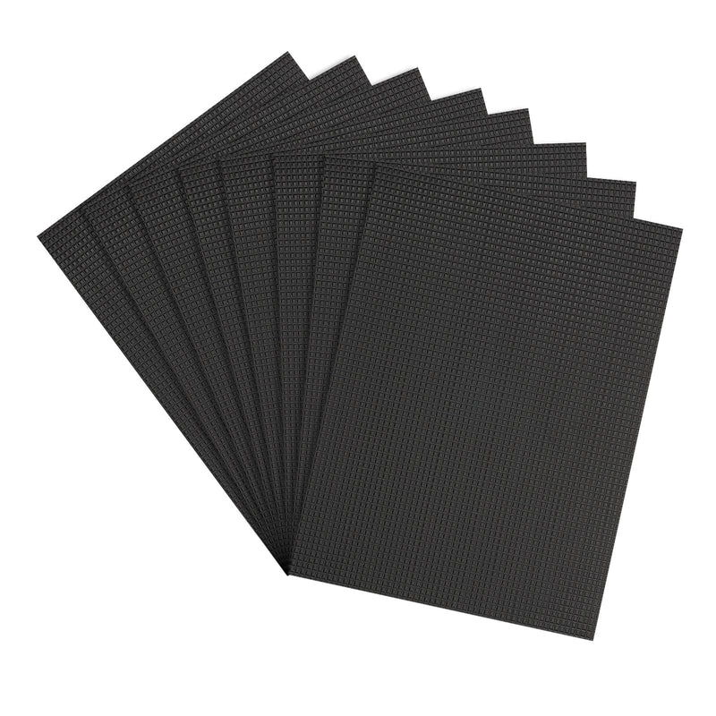 PATIKIL 7.1 x 7.9 Inch Non-Slip Grip Tape, Waterproof Non-Abrasive Traction Tape Self-Adhesive Cushion Pad Strips for Handrails Game Controllers Ovens- 8 PCS (Black) Black