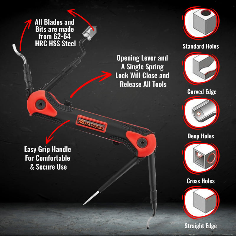 [Australia - AusPower] - AFA Tooling - 4-in-1 Deburring Tool - Works on Metal, Resin, PVC Pipes, Copper, Plastic and 3D Printed Edges - Plumbing & 3D Printing Burr Removal Reamer Tool 