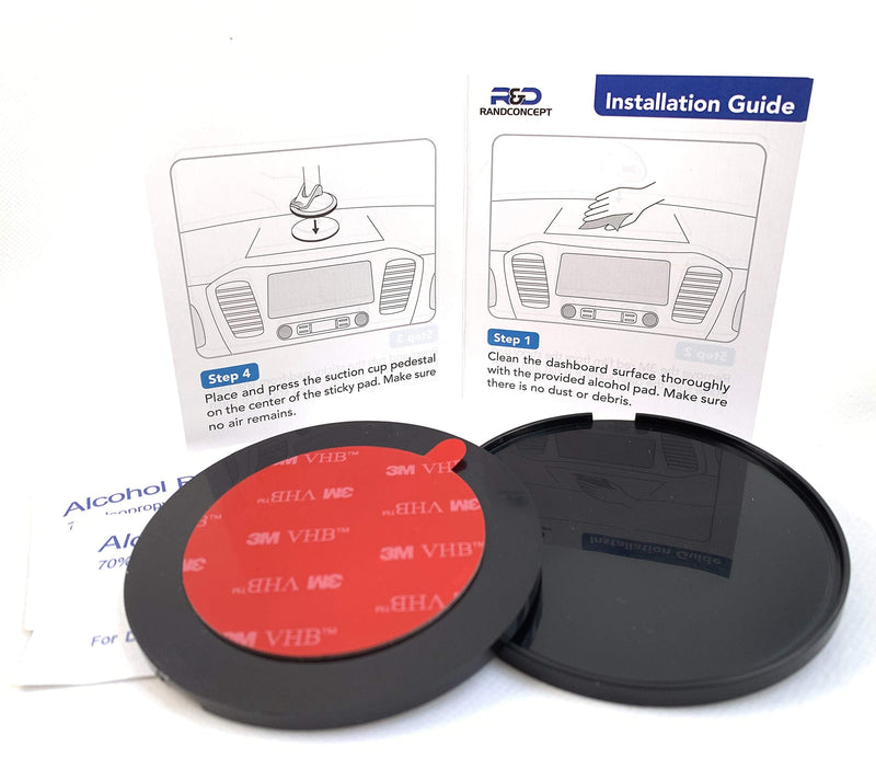 [Australia - AusPower] - Randconcept - 80mm Adhesive Dashboard Pad Mounting Disk w/3M VHB Adhesive for Suction Cup Phone Mount & Garmin GPS Suction Mount | 3.15" Wide Diameter 2 Pcs 