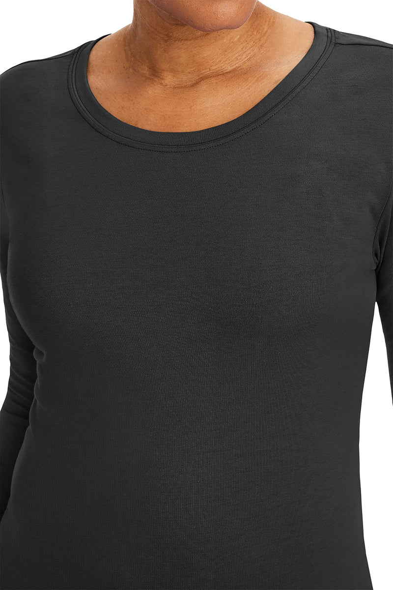 [Australia - AusPower] - Healing Hands Women's Underscrub Soft Knit Melissa Longsleeve Scrub Tee with Breathable & Easy Care Fabric 5047 Medium Black 