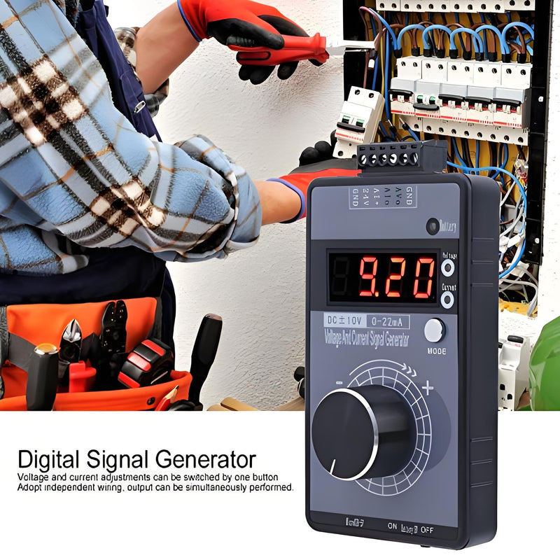 Handheld Signal Generator 0-10V 0-22 mA Adjustable Digital Analogue Simulator with LCD Display and Three Power Supply Options