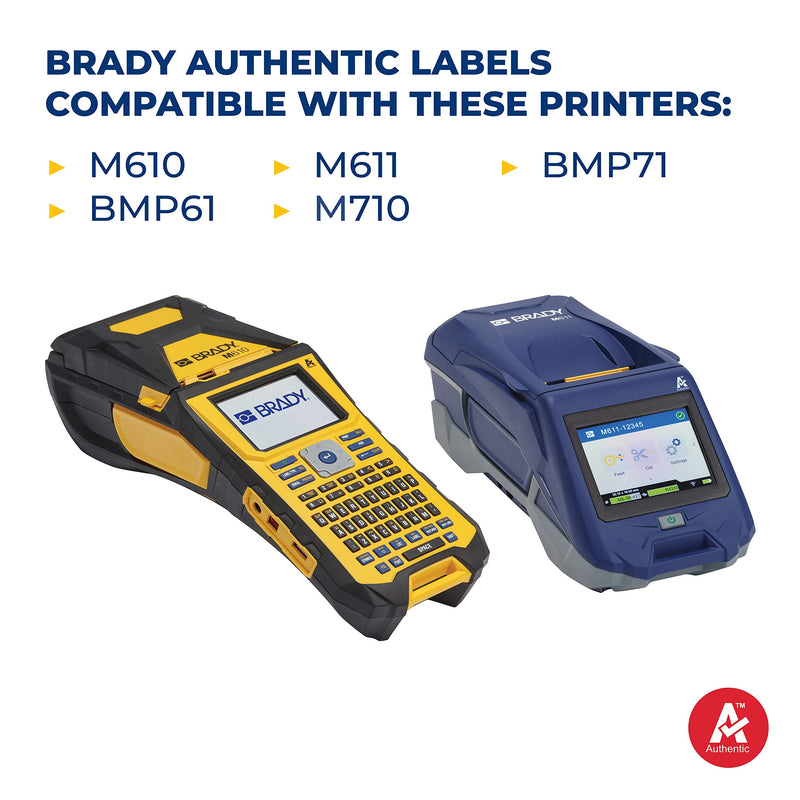 Brady Aggressive Adhesive Multi-Purpose Nylon Labels for M610, M611, M710, BMP61, and BMP71 Printers - 0.5" x 0.9". M6-84-499