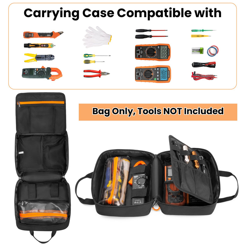 [Australia - AusPower] - Carrying Case Compatible with Klein Tools 80101/ ET310 AC Circuit Breaker Finder, Home Tester Kit Storage Bag for Digital Multimeter, Clamp Meter or Other Electrical Test Tools (Bag Only) 