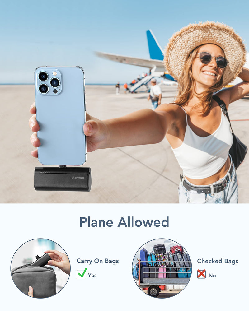 [Australia - AusPower] - Charmast Small Portable Charger 5000mAh, Ultra-Compact 20W PD Fast Charging Power Bank Mini Battery Pack Compatible with iPhone 14/14 Pro Max/13/13 Pro Max/12/12 Pro Max/11/XR/X/8/7/6, and More A Black 